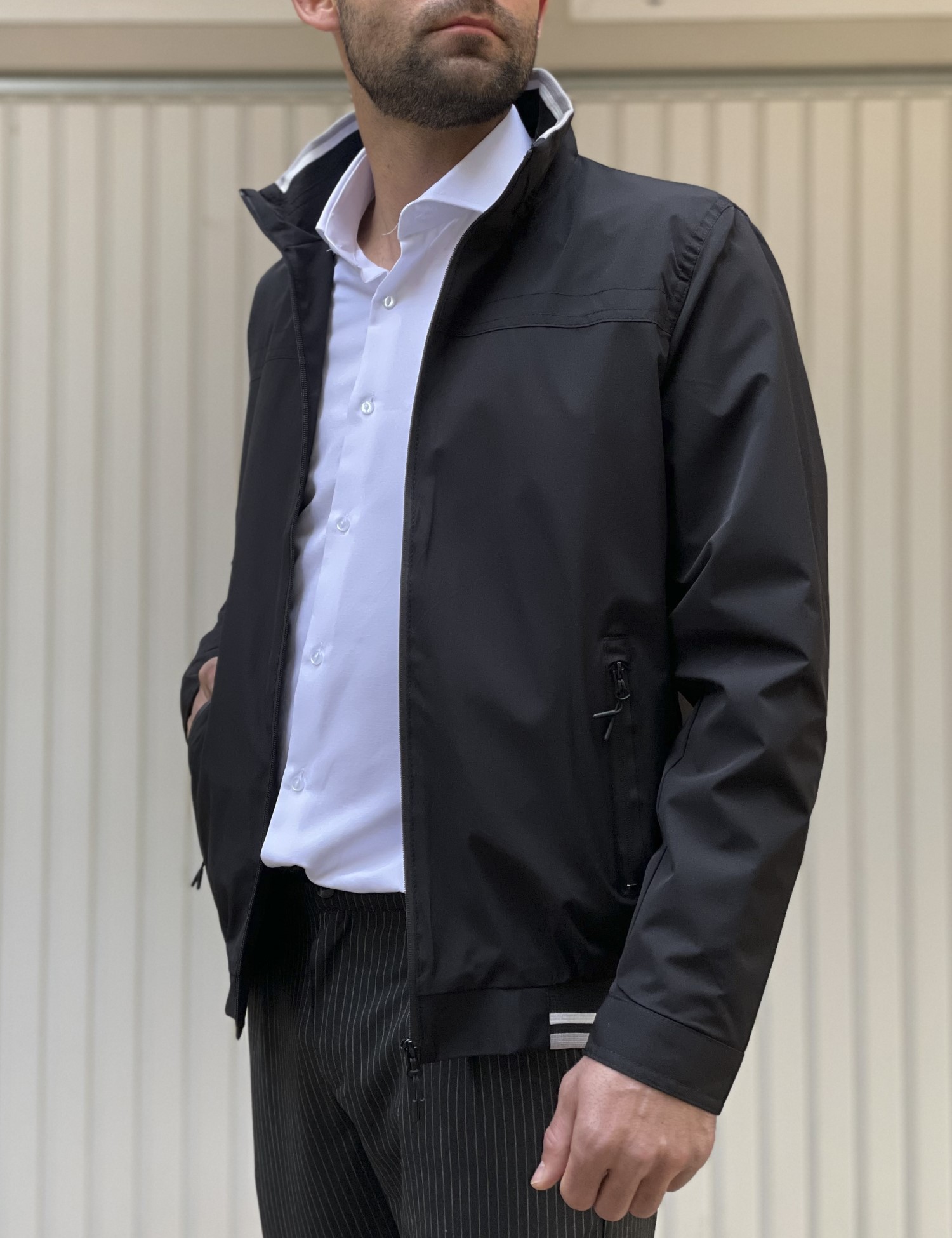 Ανδρικό μαύρο Jacket με γιακά WS10160 φωτογραφία